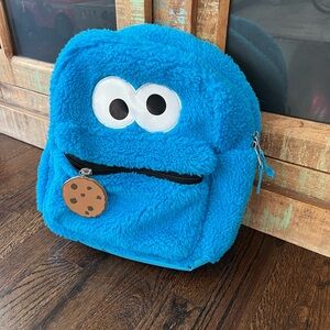 Fuzzy Cookie Monster Kids Backpack